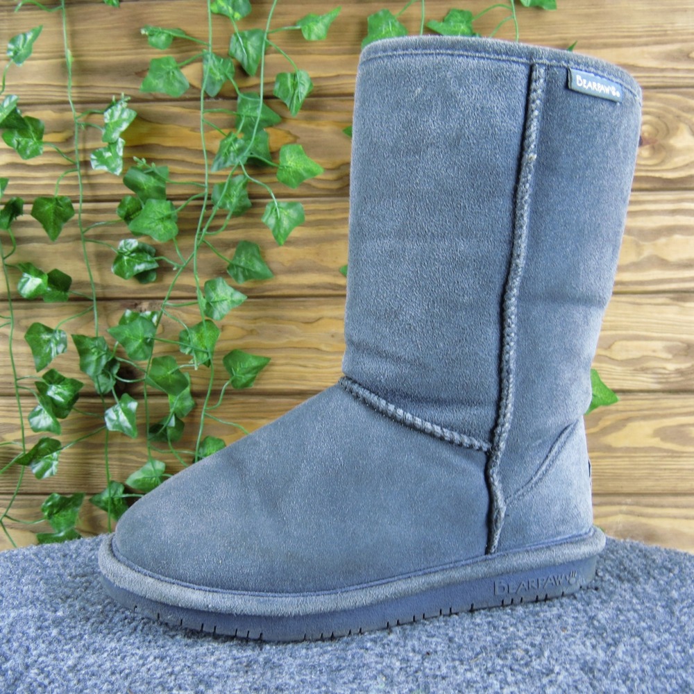 Bearpaw Emma Women's Gray‎ Suede Tall Winter Boots Comfortable Warm Size 6